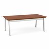 Lesro Newport Coffee Table Metal Frame 20x40in High Pressure Laminate Top, Silver, Blossom Cherry top NP0840